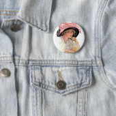 Das Soda-Mädchen in einem Hut Button (Beispiel)