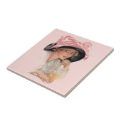 Das Soda-Mädchen in einem Hut Fliese (Seite)