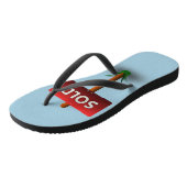 Das "SOLD-Zeichen" des Real Anwesen Agenten Badesandalen (Schrägansicht)