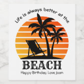 Das Sommerurlaubsleben am Strand ist immer besser Weinetikett (Einzelnes Label)