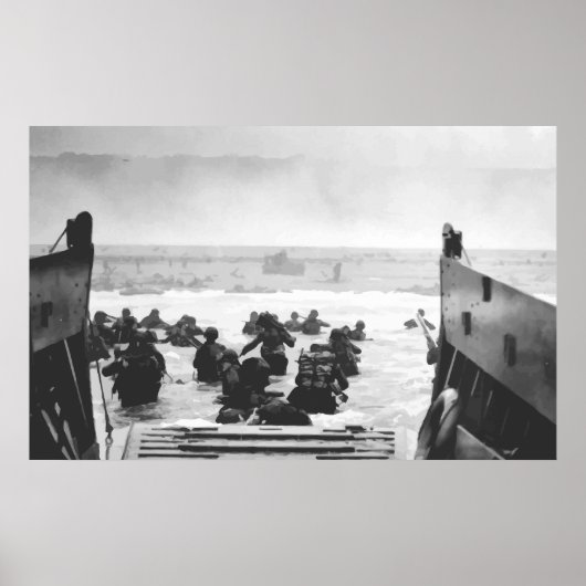 Das Sonnenbaden auf einem D-Day Bild Poster (Vorne)