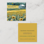 Das Sonnenblumenhaus Quadratische Visitenkarte (Vorne/Hinten)