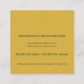 Das Sonnenblumenhaus Quadratische Visitenkarte (Rückseite)