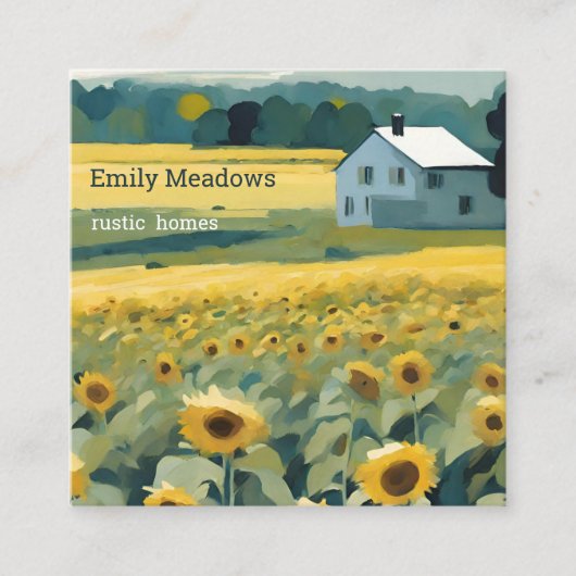 Das Sonnenblumenhaus Quadratische Visitenkarte (Vorderseite)