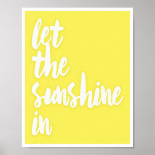 Das Sonnenlicht in gelbem Farbblock gelassen Poster