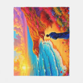 Das Sonnenset Beach Solitude Design Fleecedecke (Vorderseite)