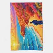 Das Sonnenset Beach Solitude Design Geschirrtuch (Vertikal)
