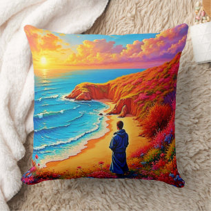 Das Sonnenset Beach Solitude Design Kissen