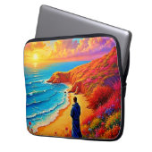 Das Sonnenset Beach Solitude Design Laptopschutzhülle (Vorderseite Links)