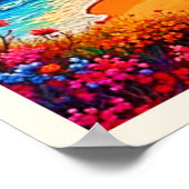 Das Sonnenset Beach Solitude Design Poster (Ecke)