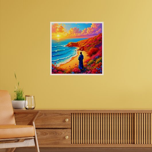 Das Sonnenset Beach Solitude Design Poster (Wohnzimmer 2)