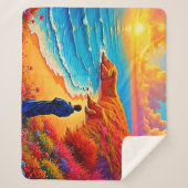 Das Sonnenset Beach Solitude Design Sherpadecke (Vorderseite)