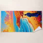 Das Sonnenset Beach Solitude Design Strandtuch (Vorderseite)