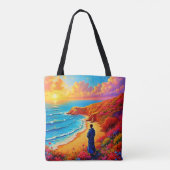 Das Sonnenset Beach Solitude Design Tasche (Rückseite)