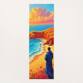 Das Sonnenset Beach Solitude Design Yogamatte (Rückseite)