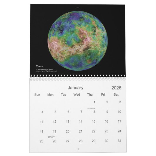 Das Sonnensystem Kalender (Jan 2026)