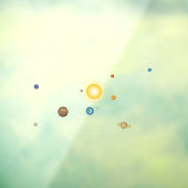 Das Sonnensystem Schöne Astronomie-Illustration Fensteraufkleber (Blatt 3)