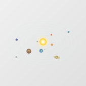 Das Sonnensystem Schöne Astronomie-Illustration Fensteraufkleber (Blatt)