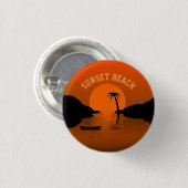 Das Sonnenuntergang Beach Tropical Art Button (Vorne & Hinten)