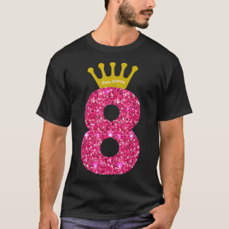 Das sonnige 8. Party Nummer 8 Jahre Alte Mädchen 8 T-Shirt