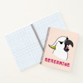 Das sonnige Cockatoo schreit mit rosa Text Notizblock (Innenseite)