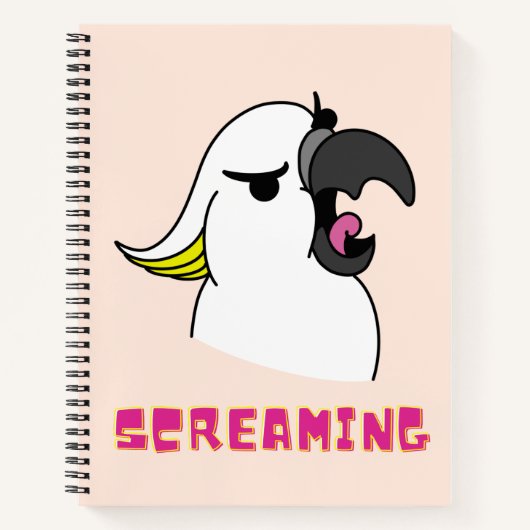 Das sonnige Cockatoo schreit mit rosa Text Notizblock (Vorderseite)