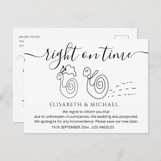 Das sonnige Ehepaar ändert das Datum Ankündigungspostkarte (Vorne/Hinten)