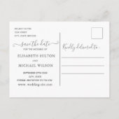 Das sonnige Ehepaar ändert das Datum Ankündigungspostkarte (Rückseite)