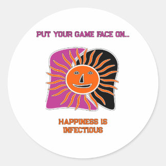 Das sonnige Gesicht Runder Aufkleber