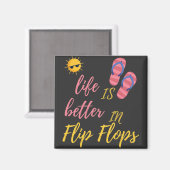 Das sonnige Leben am Sommerstrand von Flip Flops i Magnet (Vorderseite/Rückseite)