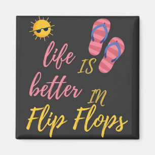 Das sonnige Leben am Sommerstrand von Flip Flops i Magnet