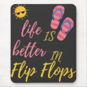 Das sonnige Leben am Sommerstrand von Flip Flops i Mousepad (Vorne)