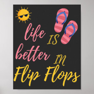 Das sonnige Leben am Sommerstrand von Flip Flops i Poster