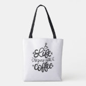 Das sonnige Leben beginnt nach dem Kaffee Tote Beu Tasche (Rückseite)