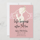 Das sonnige Leben beginnt nach dem Tee 30. Geburts Einladung (Vorderseite)
