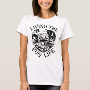 Das sonnige Leben im Mops Vintag T-Shirt