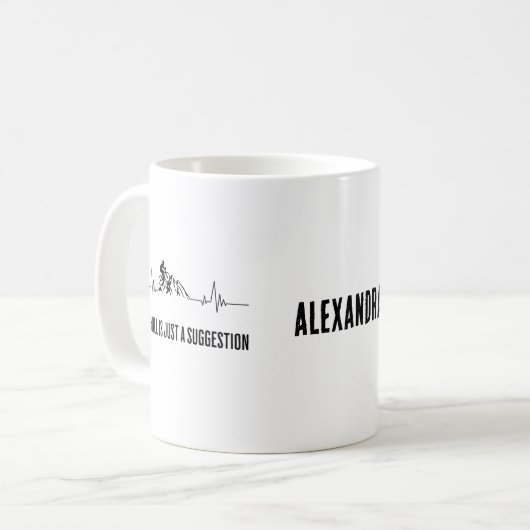 Das sonnige Mountainbike personalisiert für Radfah Kaffeetasse (Vorderseite Links)