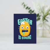 Das sonnige Ostern kommt mit dem Gelbeier Postkarte (Stehend Vorderseite)