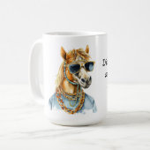 Das sonnige Pferd ist bereit für einen Foto-Shooti Kaffeetasse (Vorderseite Links)