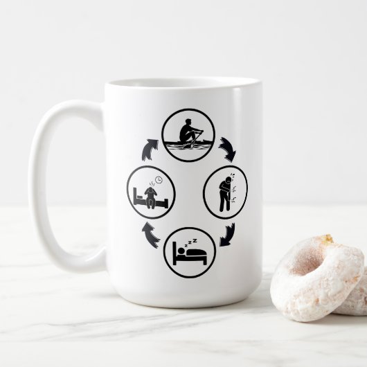 Das sonnige Rudergeschenk, Das Ruderrad Kaffeetasse (Mit Donut)