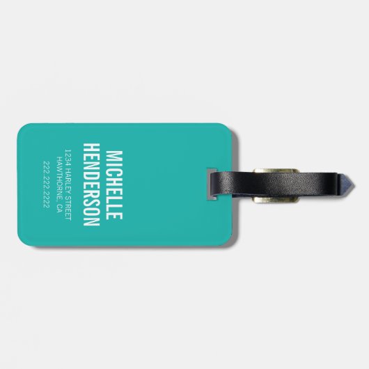 Das sonnige Strandbild | Aquamarine Reise Gepäckanhänger (Rückseite horizontal)