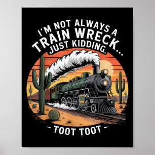 Das sonnige Zugwrack hält Toot Toot Spaß Des Poster