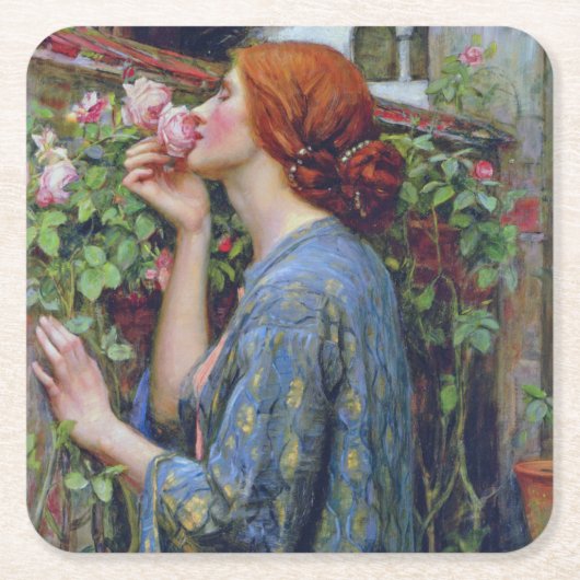 Das Soul der Rose, John William Waterhouse Rechteckiger Pappuntersetzer (Vorderseite)