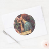 "Das Soul der Rose" Pre-Raphaelite-Buchzeichen Runder Aufkleber (Umschlag)