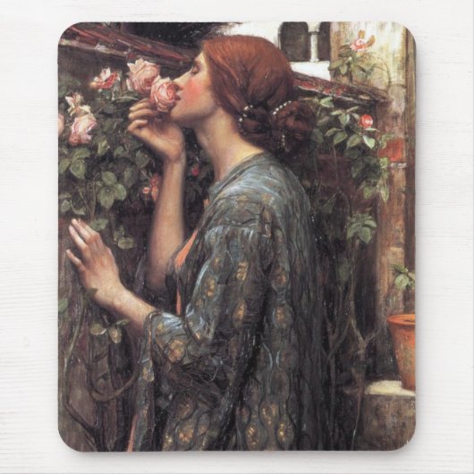 Das Soul der Rose (von John William Waterhouse) Mousepad (Vorne)