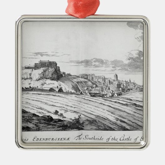 Das Southside des Schlosses von Edinburgh Silbernes Ornament (Vorne)
