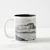 Das Southside des Schlosses von Edinburgh Zweifarbige Tasse (Links)