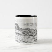 Das Southside des Schlosses von Edinburgh Zweifarbige Tasse (Mittel)