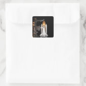 Das Space Shuttle Atlantis steht bereit Quadratischer Aufkleber (Tasche)