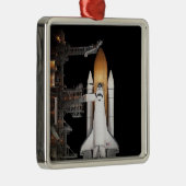 Das Space Shuttle Atlantis steht bereit Silbernes Ornament (Rechts)
